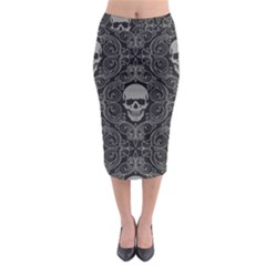 Dark Horror Skulls Pattern Midi Pencil Skirt by Ket1n9