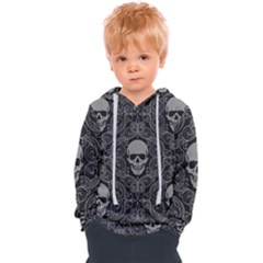 Dark Horror Skulls Pattern Kids  Overhead Hoodie by Ket1n9