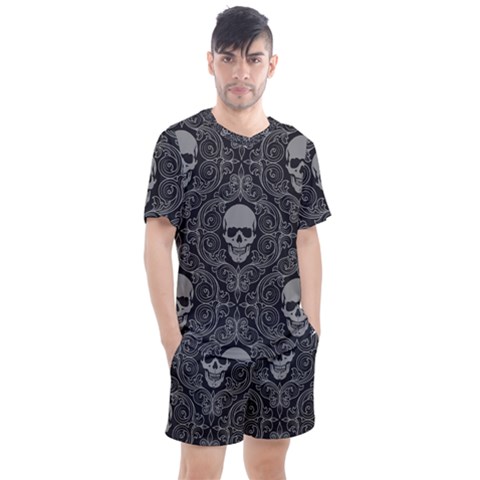 Dark Horror Skulls Pattern Men s Mesh T-shirt And Shorts Set by Ket1n9