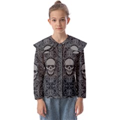 Dark Horror Skulls Pattern Kids  Peter Pan Collar Blouse by Ket1n9