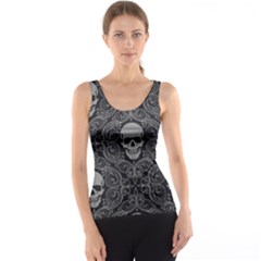 Dark Horror Skulls Pattern Women s Basic Tank Top by Ket1n9