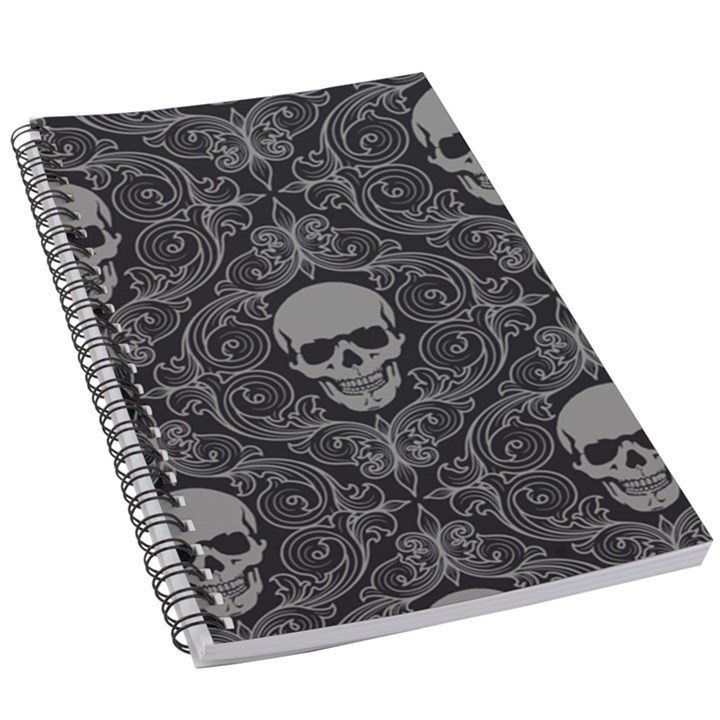 Dark Horror Skulls Pattern 5.5  x 8.5  Notebook