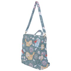 Cute Cat Background Pattern Crossbody Backpack by Ket1n9