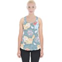 Cute Cat Background Pattern Piece Up Tank Top View1