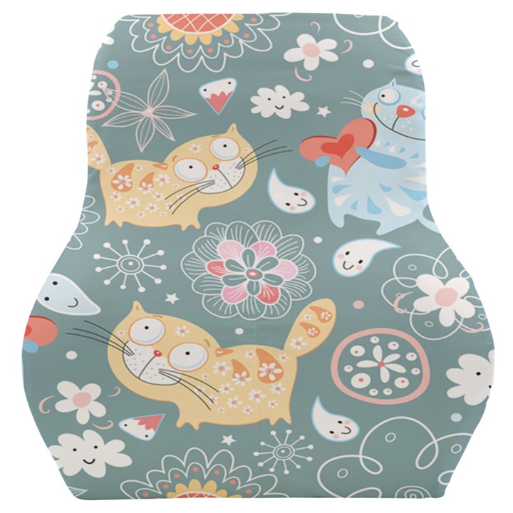 Cute Cat Background Pattern Car Seat Back Cushion 