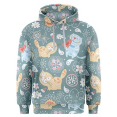 Cute Cat Background Pattern Men s Overhead Hoodie by Ket1n9