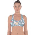 Cute Cat Background Pattern Cross Back Hipster Bikini Top  View1