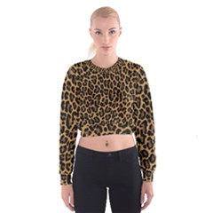 Tiger Skin Art Pattern Cropped Sweatshirt by Ket1n9