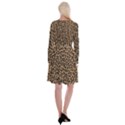 Tiger Skin Art Pattern Long Sleeve Velvet Front Wrap Dress View2