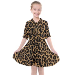 Tiger Skin Art Pattern Kids  All Frills Chiffon Dress by Ket1n9