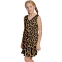 Tiger Skin Art Pattern Kids  Sleeveless Tiered Mini Dress View2