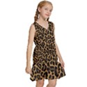 Tiger Skin Art Pattern Kids  Sleeveless Tiered Mini Dress View3