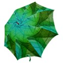 Sunlight Filtering Through Transparent Leaves Green Blue Hook Handle Umbrellas (Small) View2