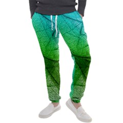 Sunlight Filtering Through Transparent Leaves Green Blue Men s Jogger Sweatpants by Ket1n9