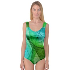 Sunlight Filtering Through Transparent Leaves Green Blue Princess Tank Leotard  by Ket1n9