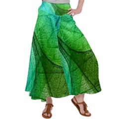 Sunlight Filtering Through Transparent Leaves Green Blue Women s Satin Palazzo Pants by Ket1n9