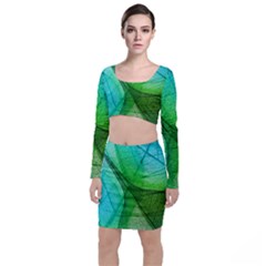 Sunlight Filtering Through Transparent Leaves Green Blue Top And Skirt Sets by Ket1n9