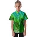 Sunlight Filtering Through Transparent Leaves Green Blue Kids  Short Sleeve Shirt View1