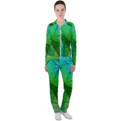 Sunlight Filtering Through Transparent Leaves Green Blue Casual Jacket And Pants Set by Ket1n9