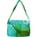 Sunlight Filtering Through Transparent Leaves Green Blue Courier Bag View3