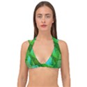 Sunlight Filtering Through Transparent Leaves Green Blue Double Strap Halter Bikini Top View1