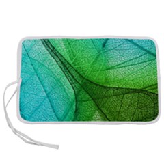 Sunlight Filtering Through Transparent Leaves Green Blue Pen Storage Case (l) by Ket1n9