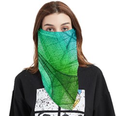 Sunlight Filtering Through Transparent Leaves Green Blue Face Covering Bandana (triangle) by Ket1n9