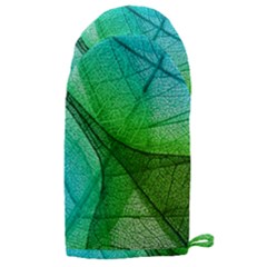 Sunlight Filtering Through Transparent Leaves Green Blue Microwave Oven Glove by Ket1n9