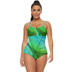 Sunlight Filtering Through Transparent Leaves Green Blue Retro Full Coverage Swimsuit by Ket1n9