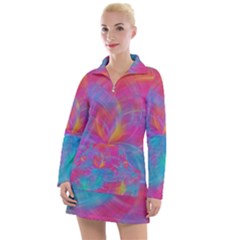 Abstract Fantastic Ractal Gradient Women s Long Sleeve Casual Dress by Ket1n9