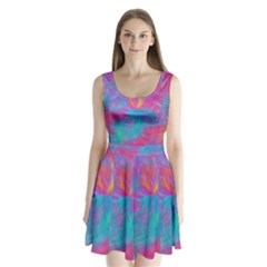 Abstract Fantastic Ractal Gradient Split Back Mini Dress  by Ket1n9