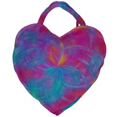 Abstract Fantastic Ractal Gradient Giant Heart Shaped Tote by Ket1n9