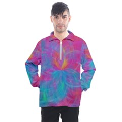 Abstract Fantastic Ractal Gradient Men s Half Zip Pullover by Ket1n9