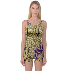 Traditional Art Batik Pattern One Piece Boyleg Swimsuit by Ket1n9