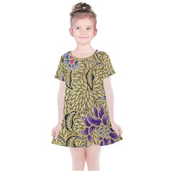 Traditional Art Batik Pattern Kids  Simple Cotton Dress by Ket1n9