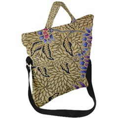 Traditional Art Batik Pattern Fold Over Handle Tote Bag by Ket1n9