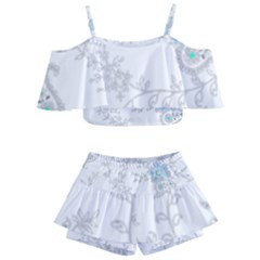 Traditional Art Batik Flower Pattern Kids  Off Shoulder Skirt Bikini by Ket1n9