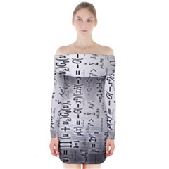 Science Formulas Long Sleeve Off Shoulder Dress by Ket1n9