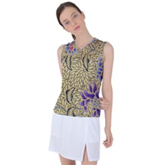 Traditional Art Batik Pattern Women s Sleeveless Sports Top by Ket1n9