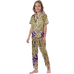 Traditional Art Batik Pattern Kids  Satin Short Sleeve Pajamas Set by Ket1n9