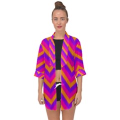 Chevron Open Front Chiffon Kimono by Ket1n9