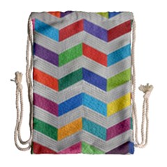 Charming Chevrons Quilt Drawstring Bag (large) by Ket1n9