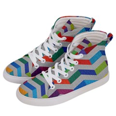 Charming Chevrons Quilt Men s Hi-top Skate Sneakers by Ket1n9