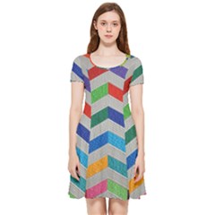 Charming Chevrons Quilt Inside Out Cap Sleeve Dress by Ket1n9