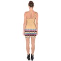 Chevrons Patterns Colorful Stripes One Shoulder Ring Trim Bodycon Dress View2