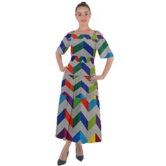 Charming Chevrons Quilt Shoulder Straps Boho Maxi Dress  by Ket1n9