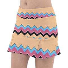 Chevrons Patterns Colorful Stripes Classic Tennis Skirt by Ket1n9