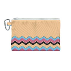 Chevrons Patterns Colorful Stripes Canvas Cosmetic Bag (medium) by Ket1n9