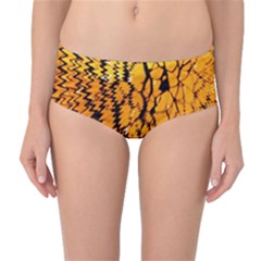 Yellow Chevron Zigzag Pattern Mid-waist Bikini Bottoms by Ket1n9