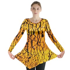 Yellow Chevron Zigzag Pattern Long Sleeve Tunic  by Ket1n9